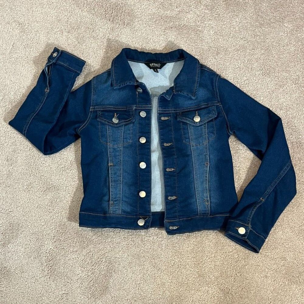 Buffalo David Britton Kids Denim Jacket Medium Wash Classic Trucker Youth Medium